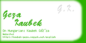 geza kaubek business card